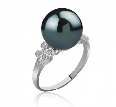 12-13mm Perla Tahití Anillo in Irlanda Negro