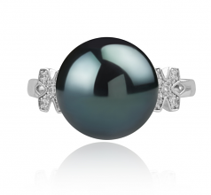 12-13mm Perla Tahití Anillo in Irlanda Negro