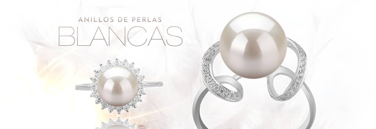 PearlsOnly Anillos de perlas blancas